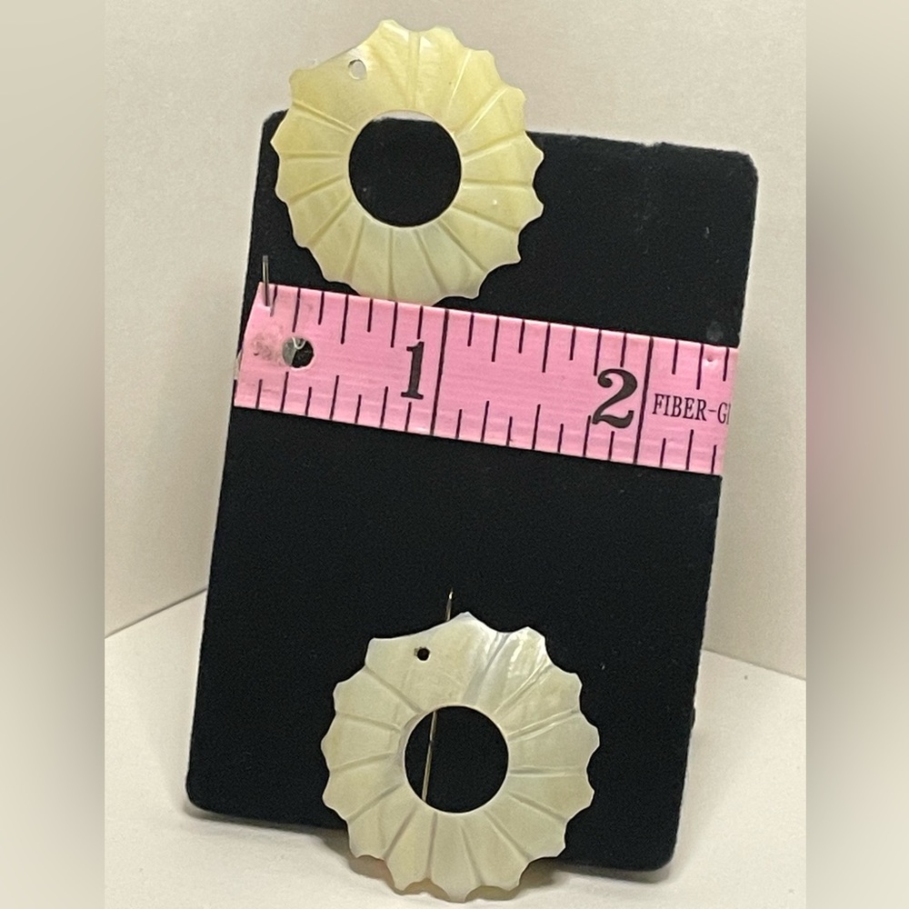 Antique/vintage mother of pearl, carved circular pieces for jewelry making